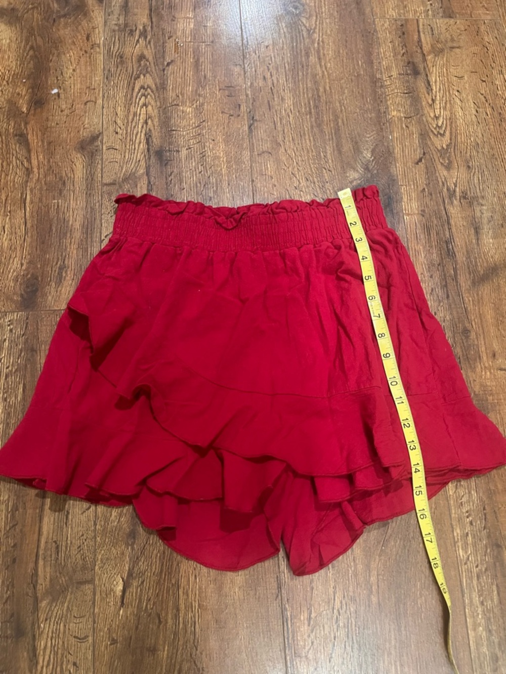 Red Ruffled Layered Mini Skirt - Picture 3 of 5